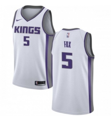 Men's Nike Sacramento Kings #5 DeAaron Fox White NBA Swingman Association Edition Jersey