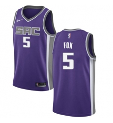 Youth Nike Sacramento Kings #5 DeAaron Fox Purple NBA Swingman Icon Edition Jersey