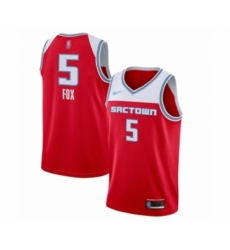 Youth Sacramento Kings #5 De'Aaron Fox Swingman Red Basketball Jersey - 2019 20 City Edition