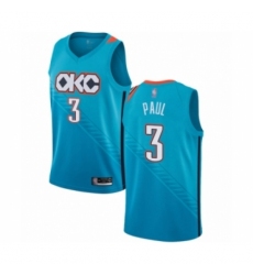Men's Oklahoma City Thunder #3 Chris Paul Authentic Turquoise Basketball Jersey - City Edition
