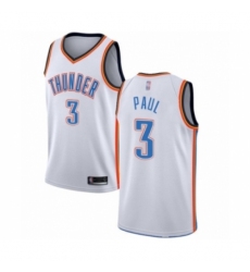 Men's Oklahoma City Thunder #3 Chris Paul Authentic White Basketball Jersey - Association Edition