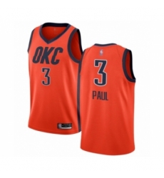 Men's Oklahoma City Thunder #3 Chris Paul Orange Swingman Jersey - Earned Edition