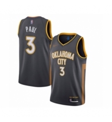 Men's Oklahoma City Thunder #3 Chris Paul Swingman Charcoal Basketball Jersey - 2019 20 City Edition