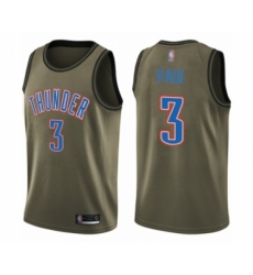 Men's Oklahoma City Thunder #3 Chris Paul Swingman Green Salute to Service Basketball Jersey