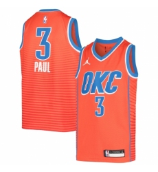 Youth Oklahoma City Thunder #3 Chris Paul Jordan Brand Orange 2020-21 Swingman Jersey