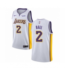 Youth Los Angeles Lakers #2 Lonzo Ball Swingman White Basketball Jersey - Association Edition