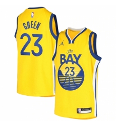 Youth Golden State Warriors #23 Draymond Green Jordan Brand Gold 2020-21 Swingman Player Jersey