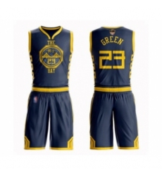 Youth Golden State Warriors #23 Draymond Green Swingman Navy Blue Basketball Suit 2019 Basketball Finals Bound Jersey - City Edition