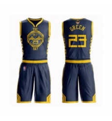 Youth Golden State Warriors #23 Draymond Green Swingman Navy Blue Basketball Suit 2019 Basketball Finals Bound Jersey - City Edition