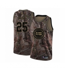 Men's Detroit Pistons #25 Derrick Rose Swingman Camo Realtree Collection Basketball Jersey