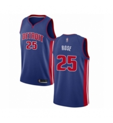 Women's Detroit Pistons #25 Derrick Rose Authentic Royal Blue Basketball Jersey - Icon Edition