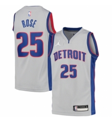 Youth Detroit Pistons #25 Derrick Rose Jordan Brand Gray 2020-21 Swingman Jersey