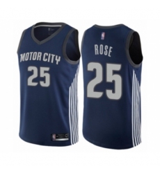 Youth Detroit Pistons #25 Derrick Rose Swingman Navy Blue Basketball Jersey - City Edition