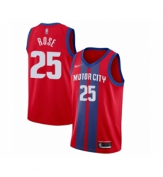 Youth Detroit Pistons #25 Derrick Rose Swingman Red Basketball Jersey - 2019 20 City Edition