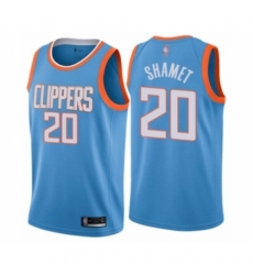 Men's Los Angeles Clippers #20 Landry Shamet Authentic Blue Basketball Jersey - City Edition