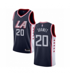 Men's Los Angeles Clippers #20 Landry Shamet Authentic Navy Blue Basketball Jersey - City Edition