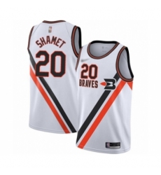 Men's Los Angeles Clippers #20 Landry Shamet Authentic White Hardwood Classics Finished Basketball Jersey