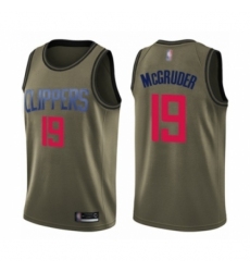Youth Los Angeles Clippers #19 Rodney McGruder Swingman Green Salute to Service Basketball Jersey