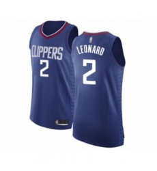 Men's Los Angeles Clippers #2 Kawhi Leonard Authentic Blue Basketball Jersey - Icon Edition