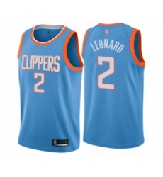 Youth Los Angeles Clippers #2 Kawhi Leonard Swingman Blue Basketball Jersey - City Edition