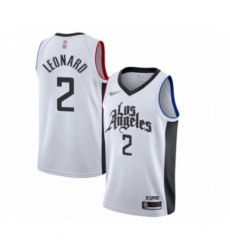 Youth Los Angeles Clippers #2 Kawhi Leonard Swingman White Basketball Jersey - 2019-20 City Edition