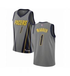 Men's Indiana Pacers #1 T.J. Warren Authentic Gray Basketball Jersey - City Edition