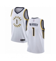 Men's Indiana Pacers #1 T.J. Warren Authentic White Basketball Jersey - Association Edition