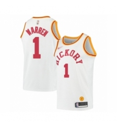 Men's Indiana Pacers #1 T.J. Warren Authentic White Hardwood Classics Basketball Jersey