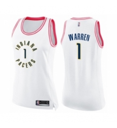 Women's Indiana Pacers #1 T.J. Warren Swingman White Pink Fashion Basketball Jersey