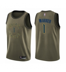 Youth Indiana Pacers #1 T.J. Warren Swingman Green Salute to Service Basketball Jersey