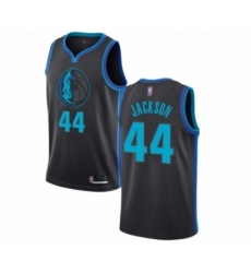 Men's Dallas Mavericks #44 Justin Jackson Authentic Charcoal Basketball Jersey - City Edition