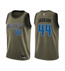 Men's Dallas Mavericks #44 Justin Jackson Swingman Green Salute to Service Basketball Jersey