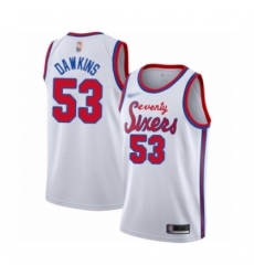 Men's Philadelphia 76ers #53 Darryl Dawkins Authentic White Hardwood Classics Basketball Jersey