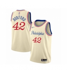 Men's Philadelphia 76ers #42 Al Horford Swingman Cream Basketball Jersey - 2019 20 City Edition