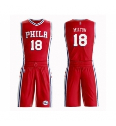 Women's Philadelphia 76ers #18 Shake Milton Swingman Red Basketball Suit Jersey Statement Edition