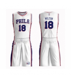 Women's Philadelphia 76ers #18 Shake Milton Swingman White Basketball Suit Jersey - Association Edition