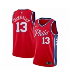 Men's Philadelphia 76ers #13 Wilt Chamberlain Authentic Red Finished Basketball Jersey - Statement Edition
