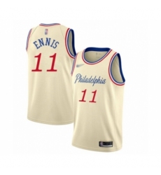 Men's Philadelphia 76ers #11 James Ennis Swingman Cream Basketball Jersey - 2019 20 City Edition