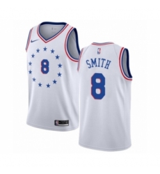 Men's Nike Philadelphia 76ers #8 Zhaire Smith White Swingman Jersey - Earned Edition