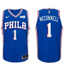 Nike NBA Philadelphia 76ers #1 T J  McConnell Jersey 2017-18 New Season Blue Jersey