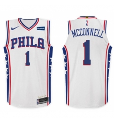 Nike NBA Philadelphia 76ers #1 T J  McConnell Jersey 2017-18 New Season White Jersey