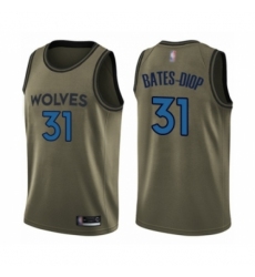 Youth Minnesota Timberwolves #31 Keita Bates-Diop Swingman Green Salute to Service Basketball Jersey