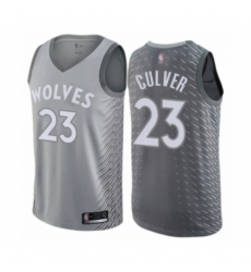 Men's Minnesota Timberwolves #23 Jarrett Culver Authentic Gray Basketball Jersey - City Edition