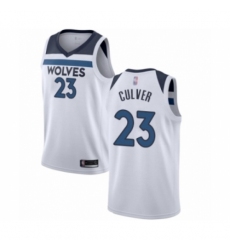 Men's Minnesota Timberwolves #23 Jarrett Culver Authentic White Basketball Jersey - Association Edition
