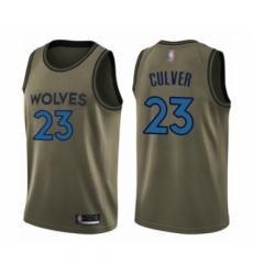 Men's Minnesota Timberwolves #23 Jarrett Culver Swingman Green Salute to Service Basketball Jersey