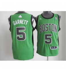 Celtics #5 Kevin Garnett Green(Black No.) Alternate Revolution 30 Stitched NBA Jersey