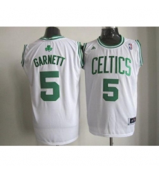 Celtics #5 Kevin Garnett Stitched White NBA Jersey