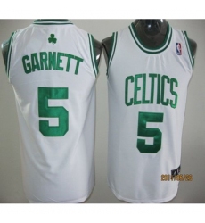 Celtics #5 Kevin Garnett White Stitched Youth NBA Jersey