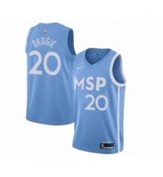 Youth Minnesota Timberwolves #20 Josh Okogie Swingman Blue Basketball Jersey - 2019 20 City Edition