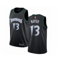 Men's Minnesota Timberwolves #13 Shabazz Napier Authentic Black Hardwood Classics Jersey